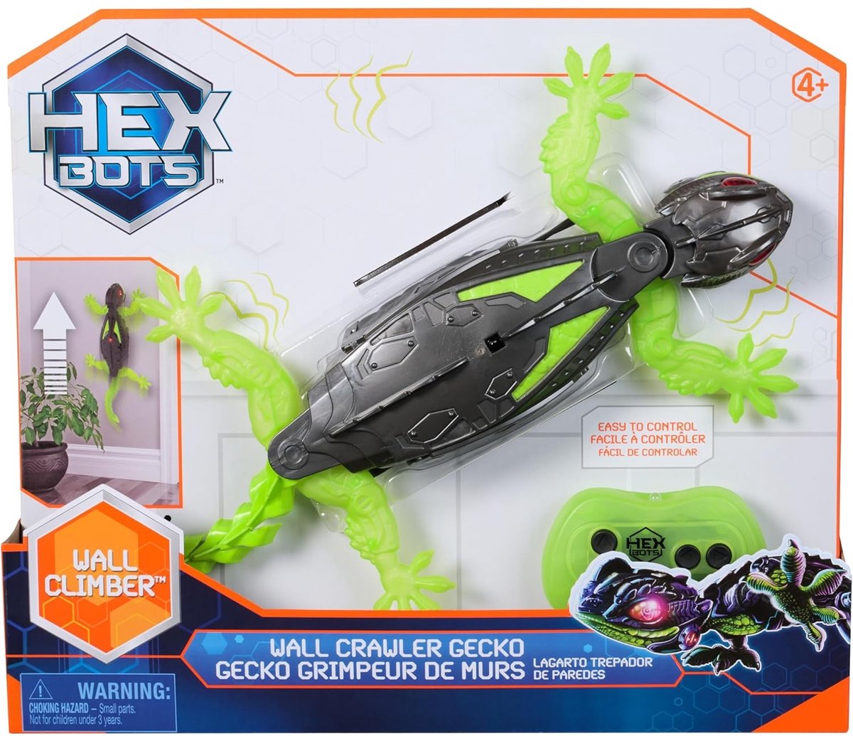 Hex Bots - Wall Crawling Gecko RC - Genopladeligt robotlegetøj med fjernbetjening