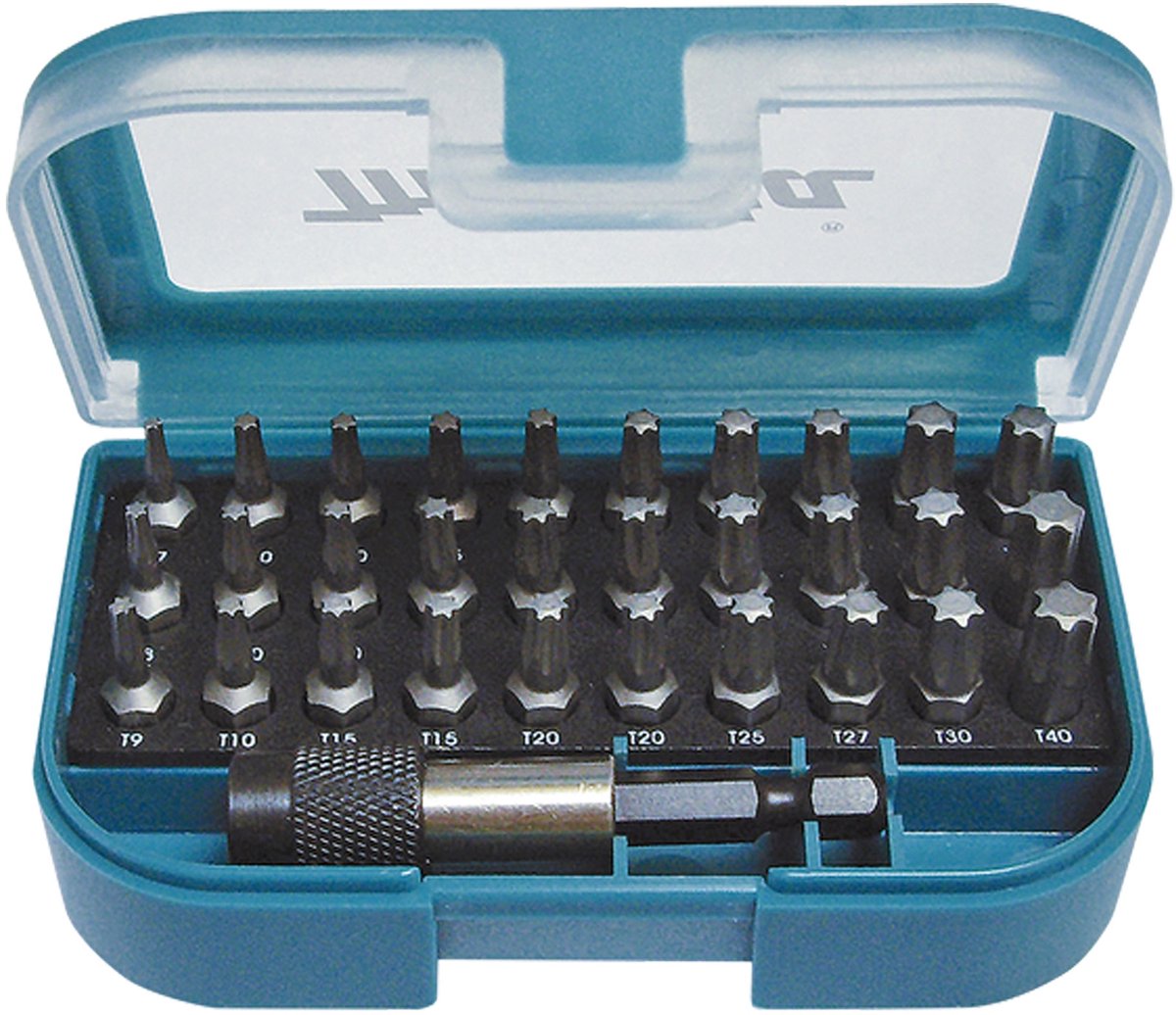 Makita tilbehør skruetrækker bit sæt torx 31-delt - p-73352