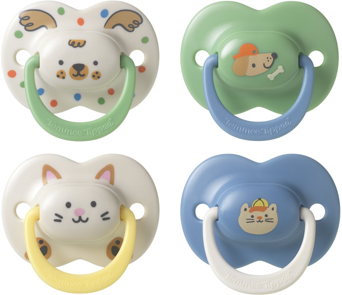 Tommee tippee ultimate fit sut - 18-36 måneder - 4 stk - ortodontisk symmetrisk sut til babyer - 100 % BPA-fri silikone - blå deco