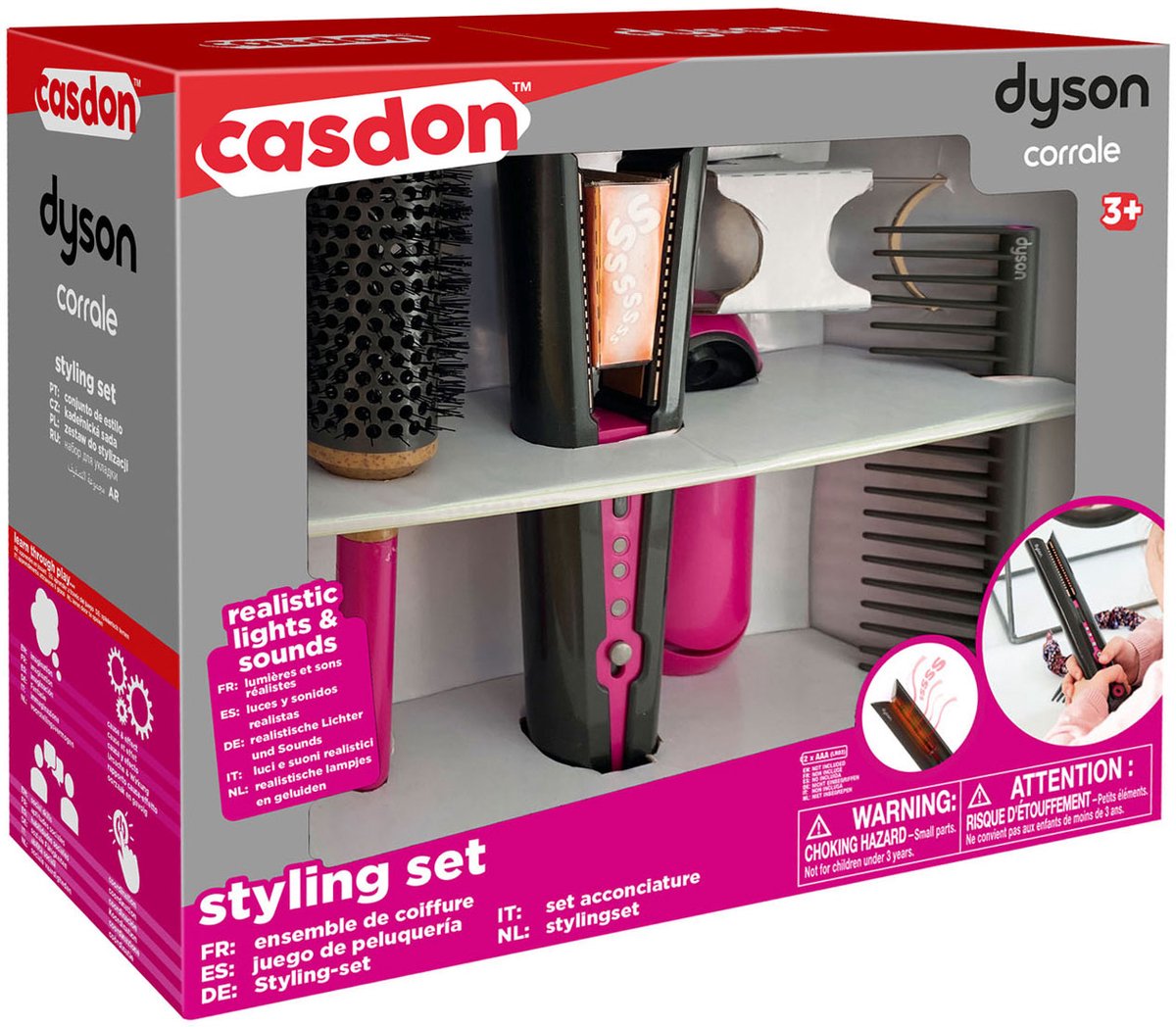 Casdon legetøjsstylingsæt hårstyling til børn med lys og lyd.