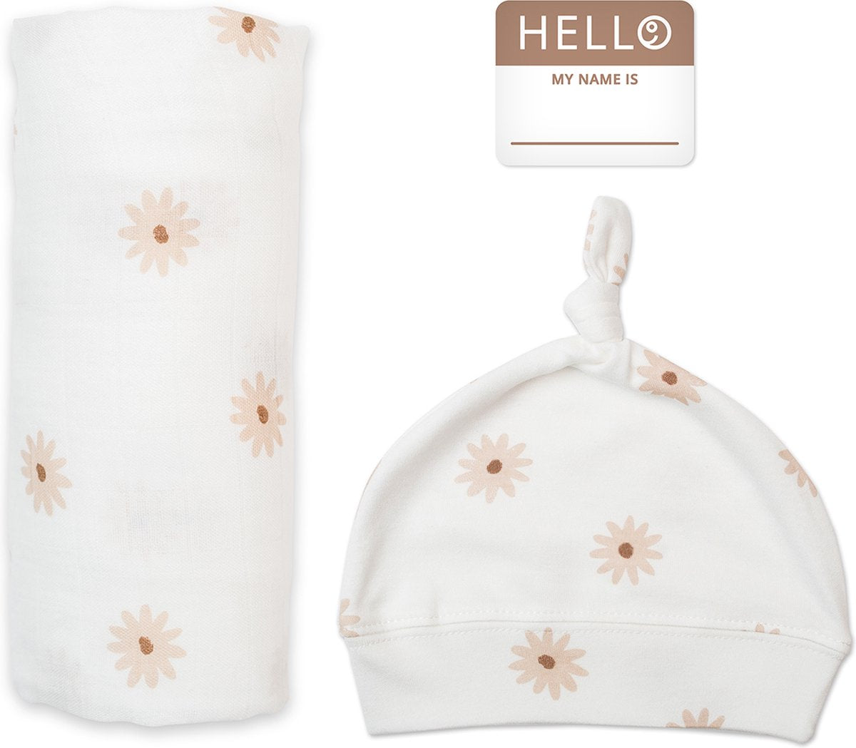 Lulujo hello world swaddle hat - tusindfryd