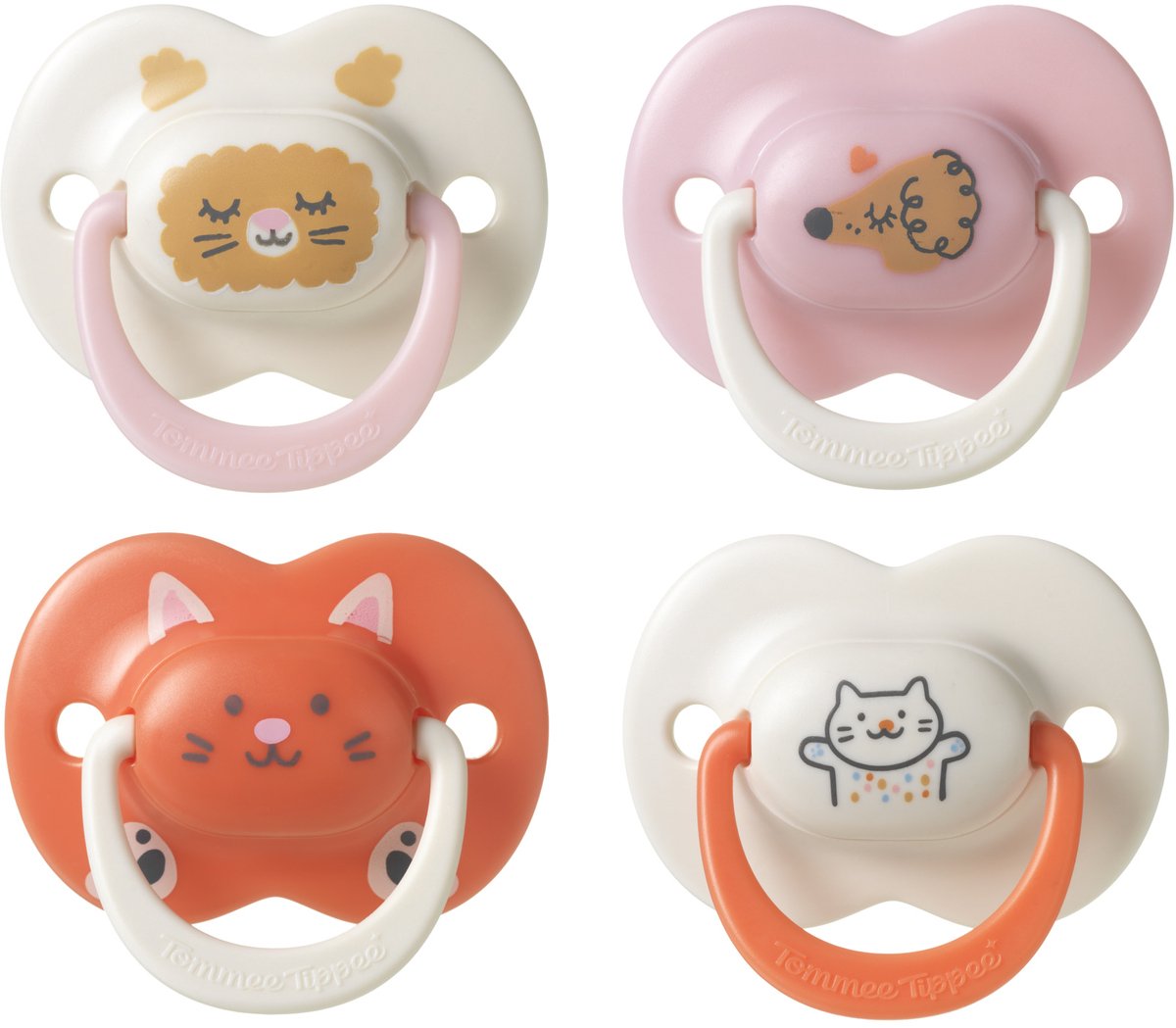 Tommee tippee ultimate fit sut - 18-36 måneder - 4 stk - ortodontisk symmetrisk sut til babyer - 100 % BPA-fri silikone - pink deco