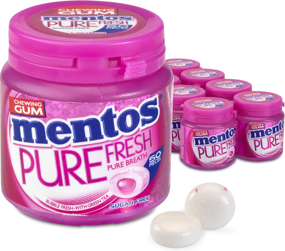 Mentos tyggegummi ren frisk bubblefresh - tyggegummi - sukkerfri - 8x50 stk.