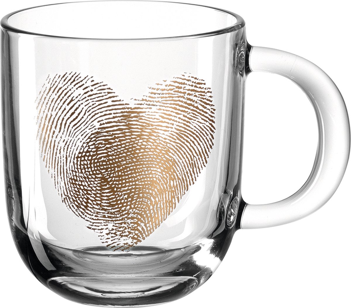 Leonardo emozione glas 400 ml - fingeraftryk hjerte