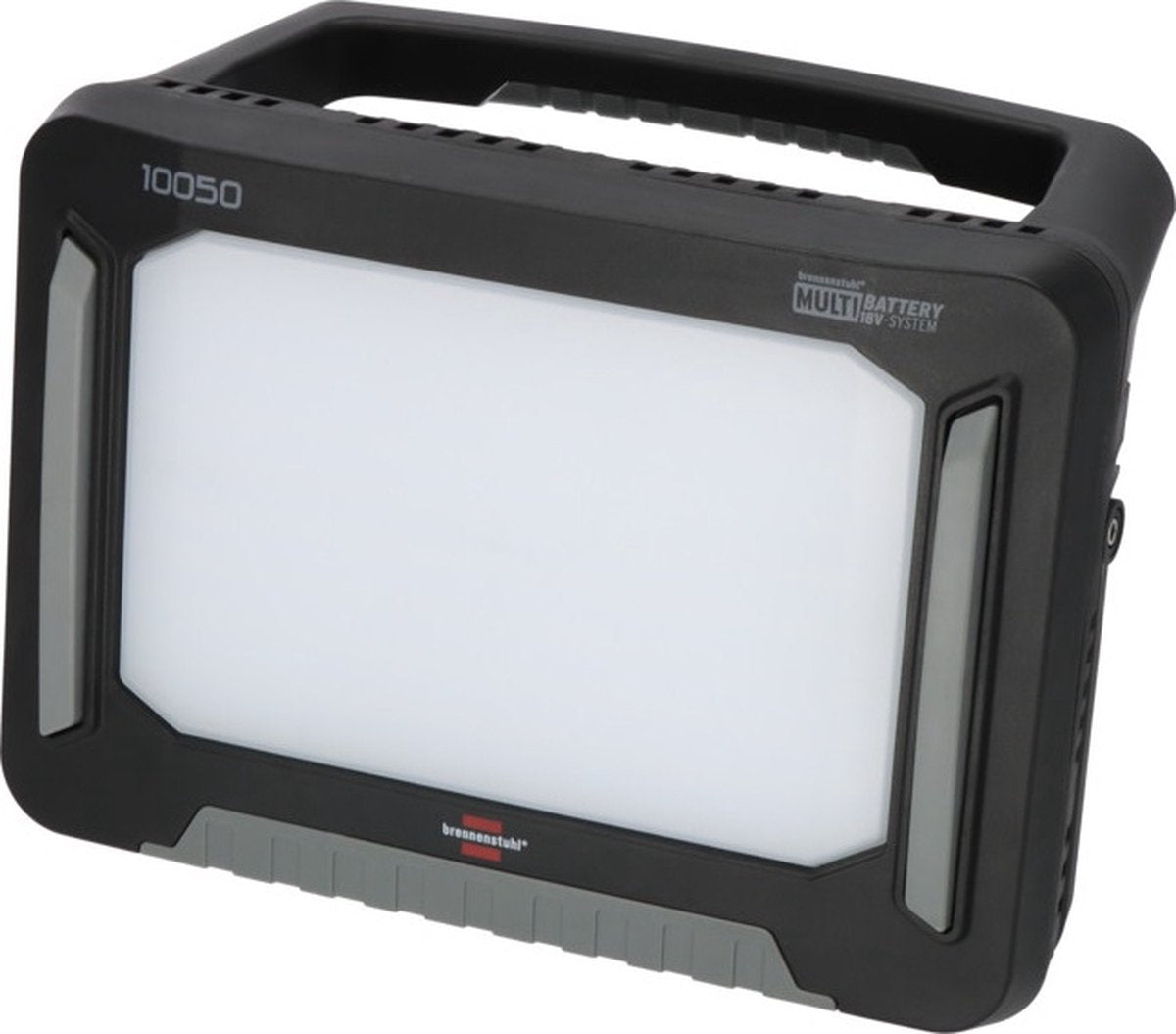 Brennerstuhl professionel multibatteri LED hybrid byggelampe 10050 mh (LED arbejdslampe 100W, 12500lm, IP55, spotlight kompatibel med 18V batterier fra 10 forskellige producenter, 5m RN kabel, uden batteri, udviklet i Tyskland)