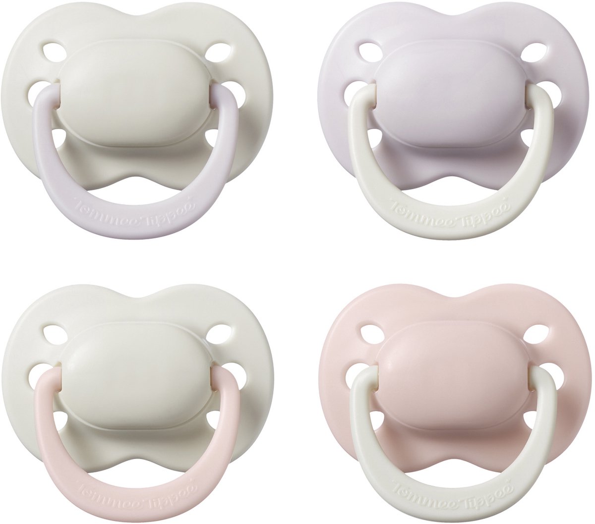 Tommee tippee sut til nyfødte - 0-2 måneder - 4 stk - ortodontisk sut - 100 % BPA-fri silikone - bleg blomme og bomuld.
