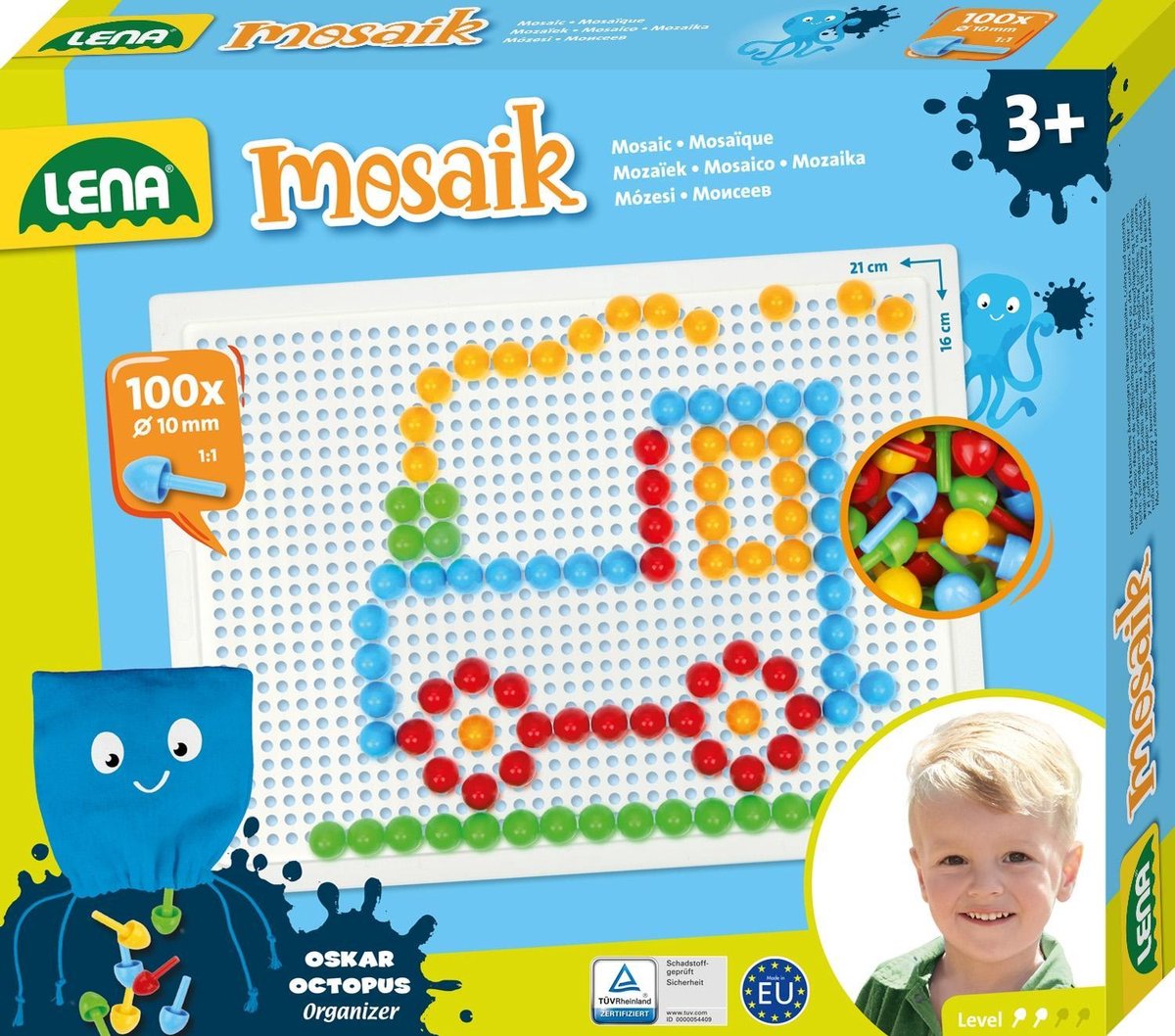 Lena mosaiksæt farve 100stk 10mm