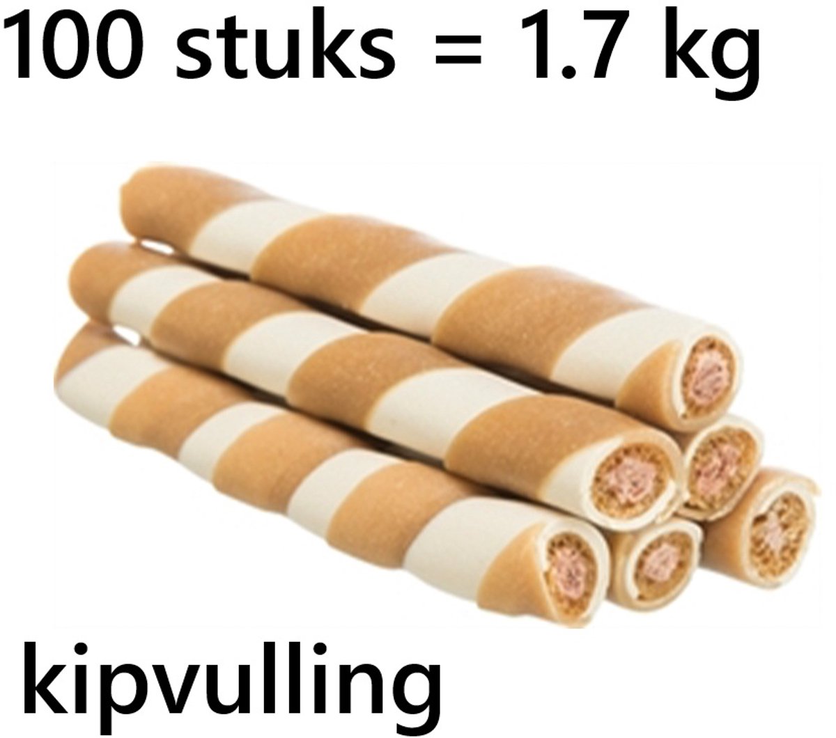 Trixie tyggerulle - fyldt med kylling - 10 cm, 100 stk, glutenfri