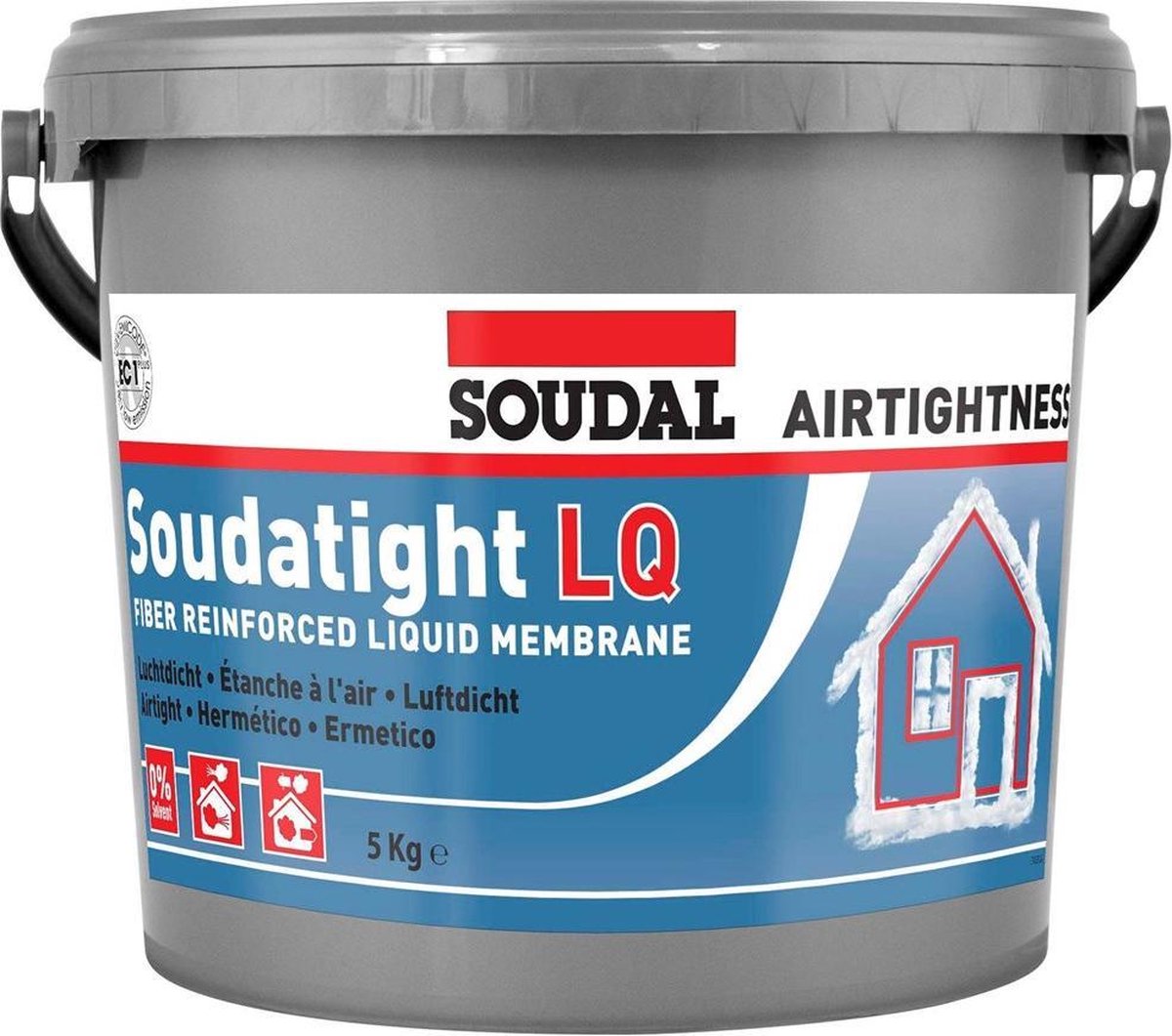Soudal soudatight lq fiberforstærket polymerpasta - 4,5 kg - hvid - til lufttæt forsegling