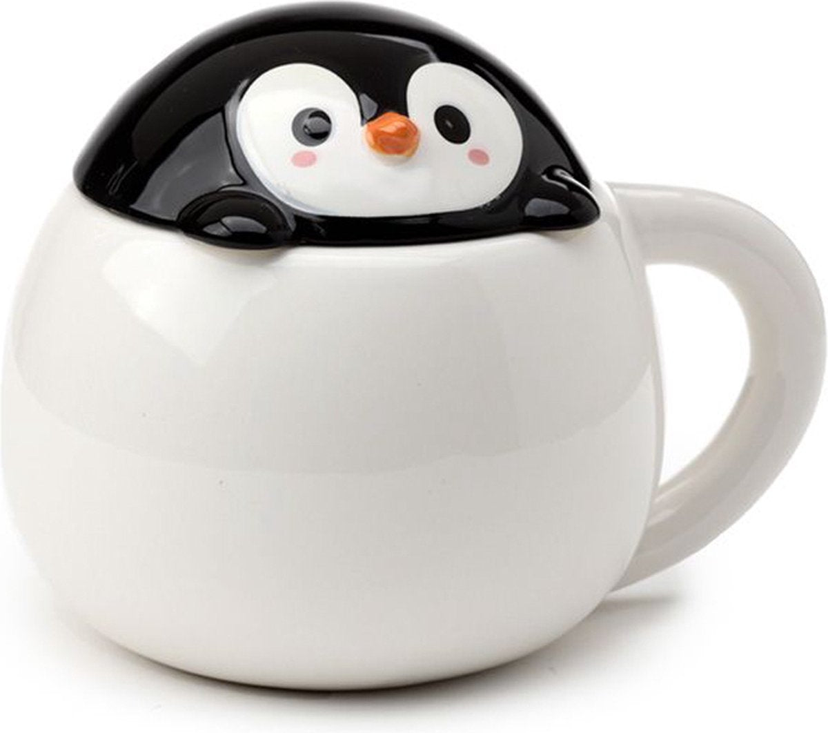 Puckator krus - huddle penguin - formet låg - keramik - 450ml