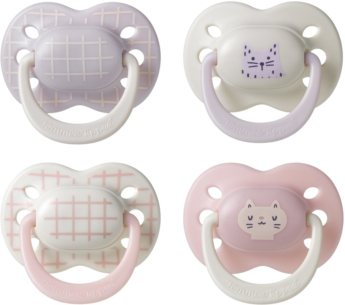Tommee tippee ultimate fit sut - 0-6 måneder - 4 stk - ortodontisk symmetrisk sut - 100% BPA-fri silikone - pink deco