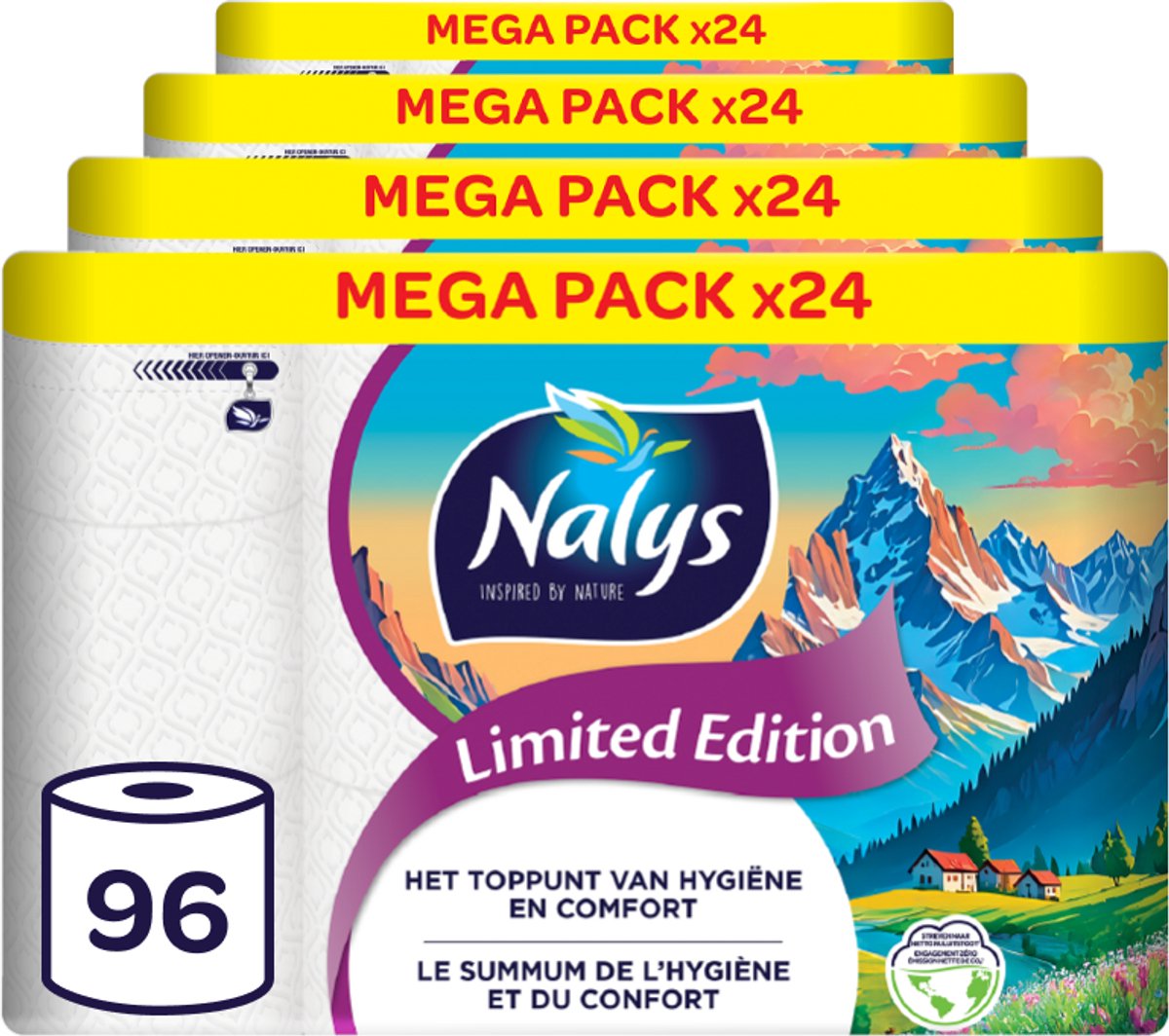 Nalys limited edition toiletpapir - 96 ruller - hvid (2-lags) - værdipakke