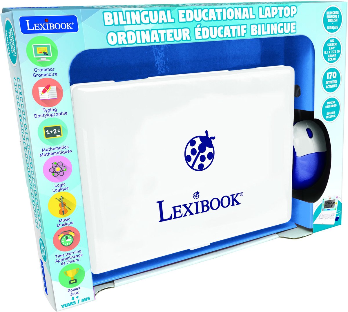 Lexibook ordinateur bærbar 6,7” educatif tosproget engelsk et français