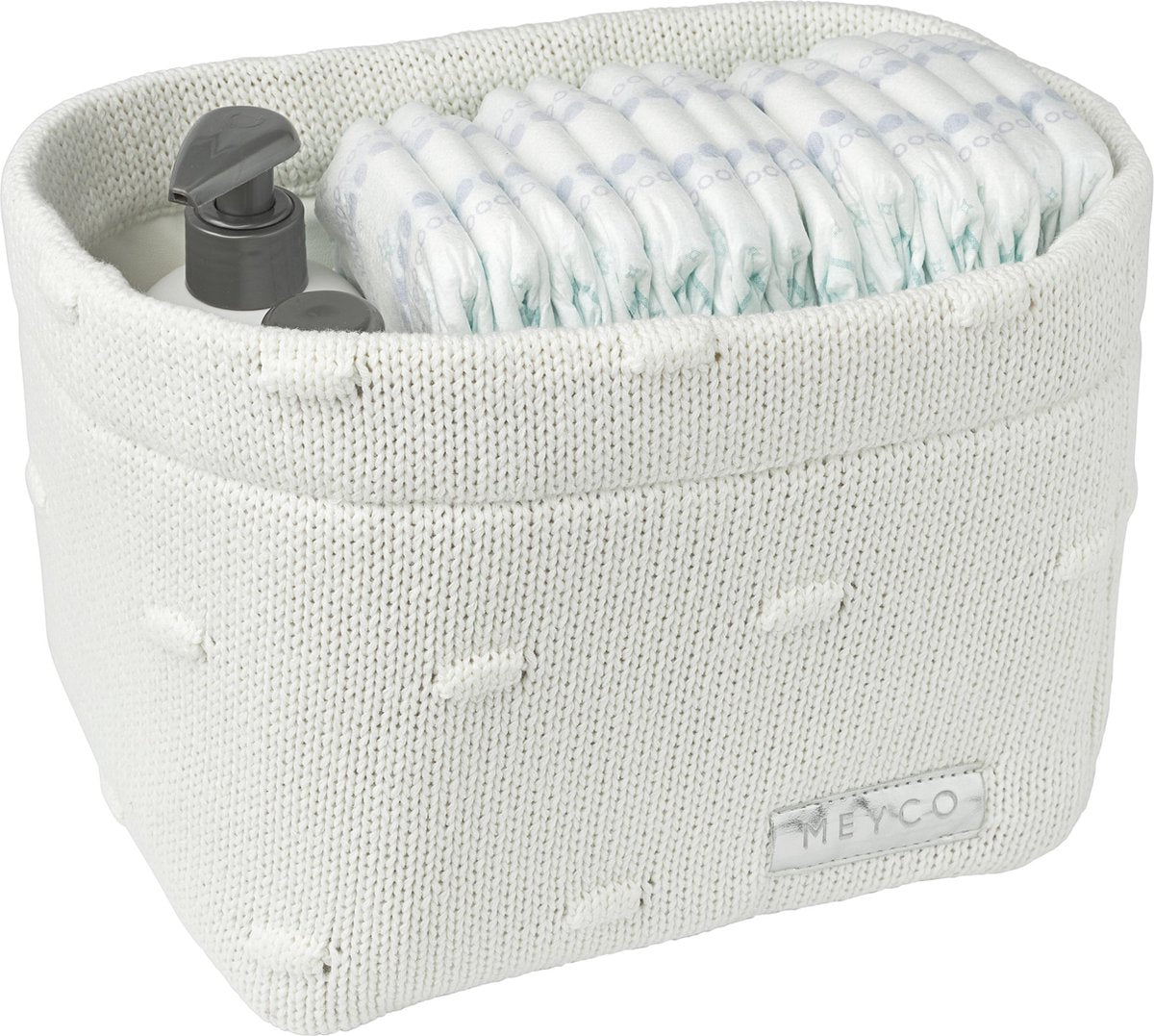 Meyco babyknuder puslekurv - offwhite - lille