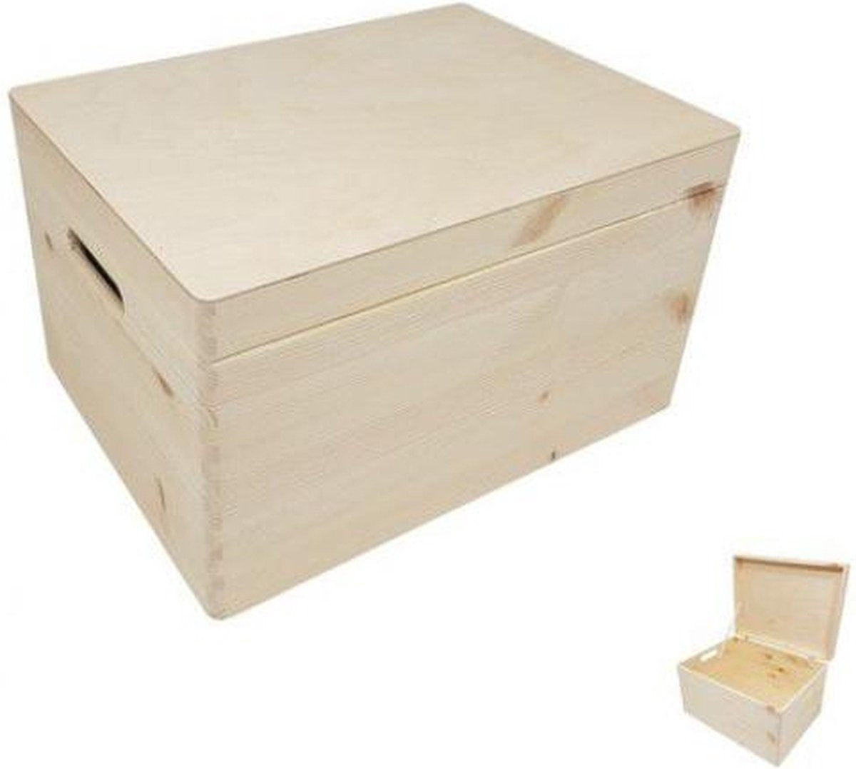 Playwood fyrretræ opbevaringsboks med klaplåg (40x30x23cm)