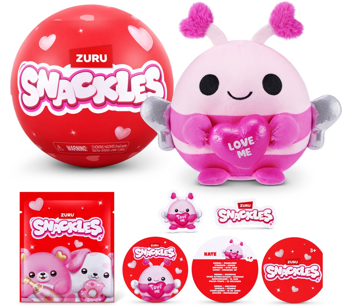 Snackles valentines edition 5-tommer plys