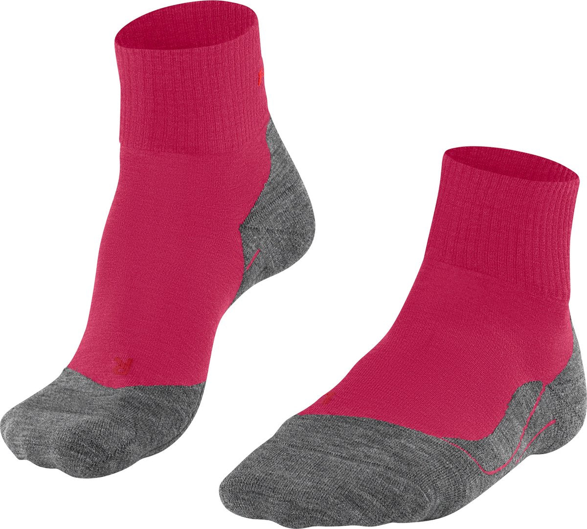 Falke tk5 kort anti-blister tyndt uld funktionsmateriale gåstrømper dame rød - str. 37-38