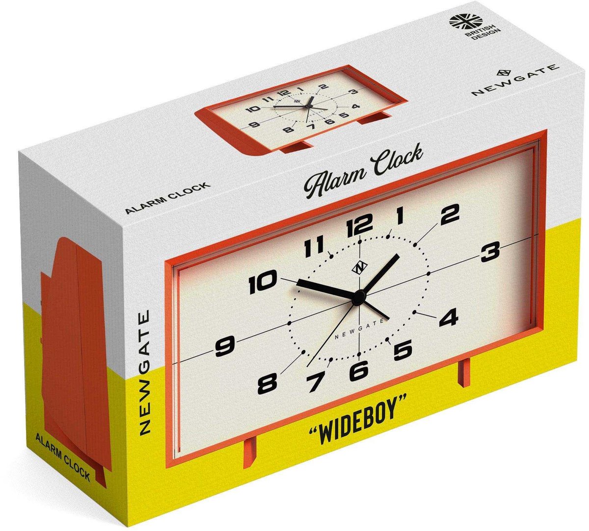 Newgate wideboy - vækkeur - orange med creme urskive