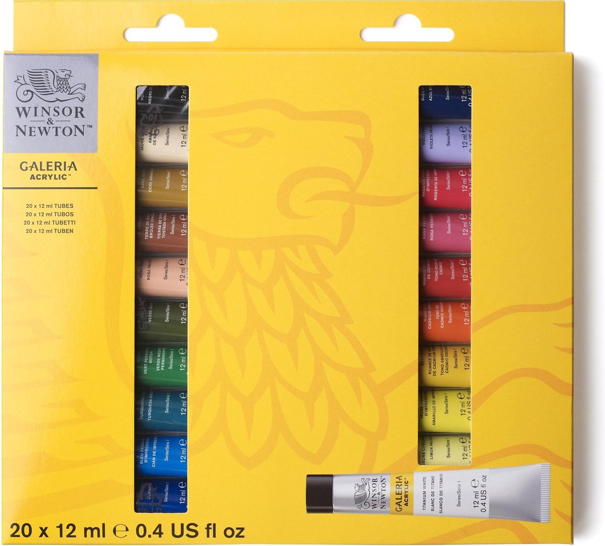 Winsor Newton 2190606 Galeria Akrylfarvesæt – 20 × 12 ml – Akrylfarvestartsæt til begyndere kunstnere