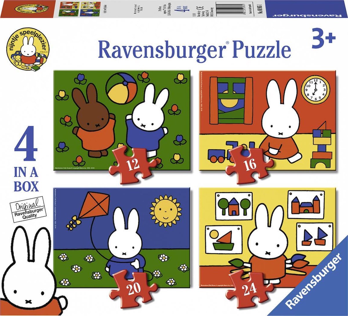Ravensburger Miffy 4in1box puslespil - 12+16+20+24 brikker - børnepuslespil