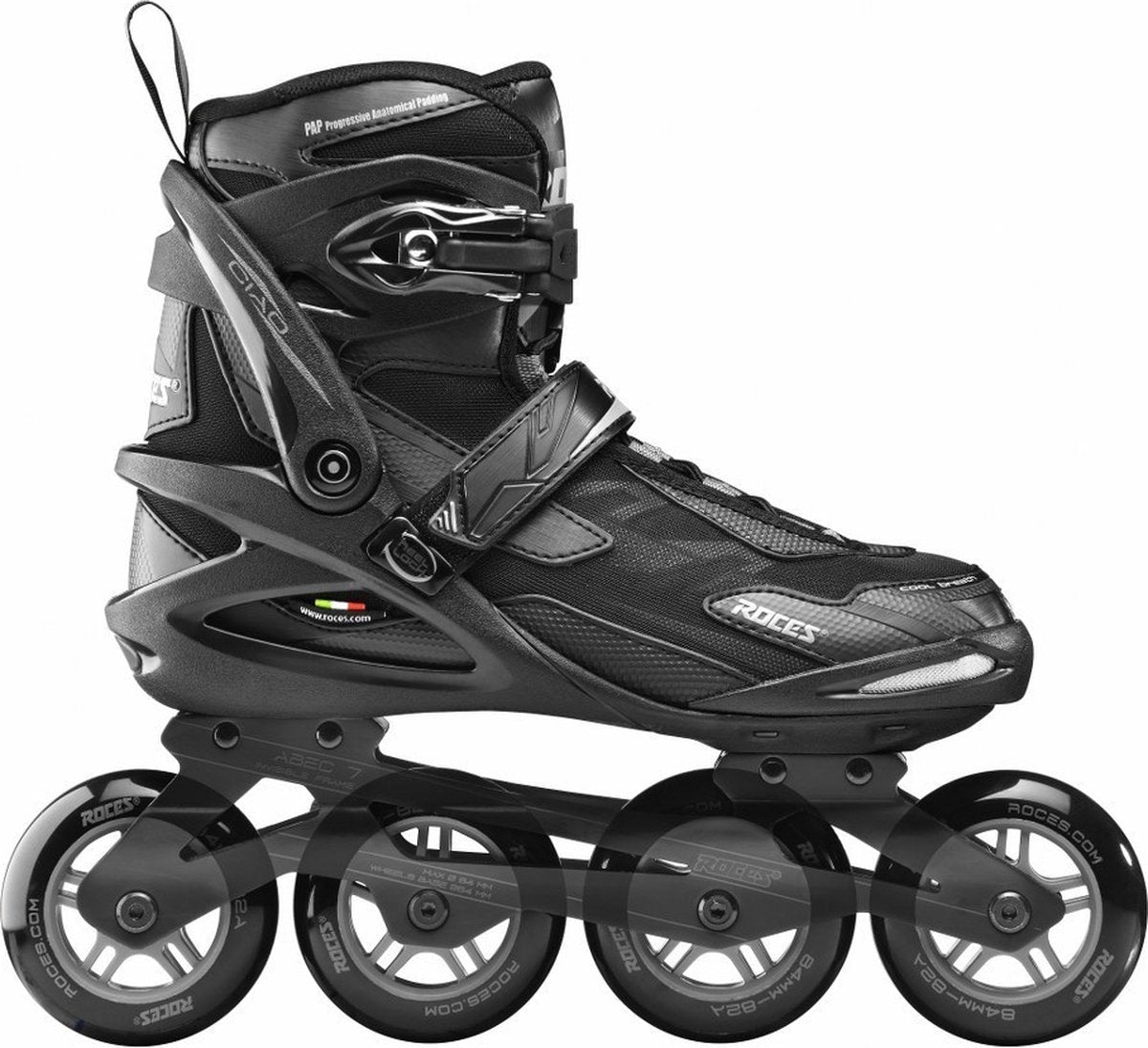 ROCES INLINEKATES CIAO POLYPROPYLEN 82A ABEC-7 Sort størrelse 37