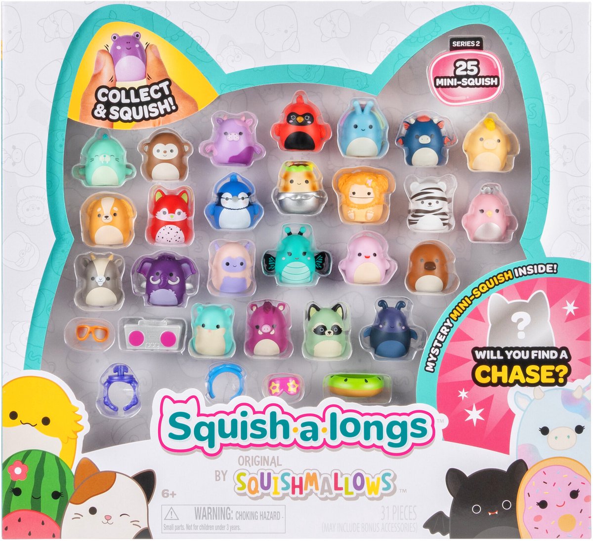 Jazwares squish-a-longs - (kendt fra squishmallows) 25 stk. (stil 1)