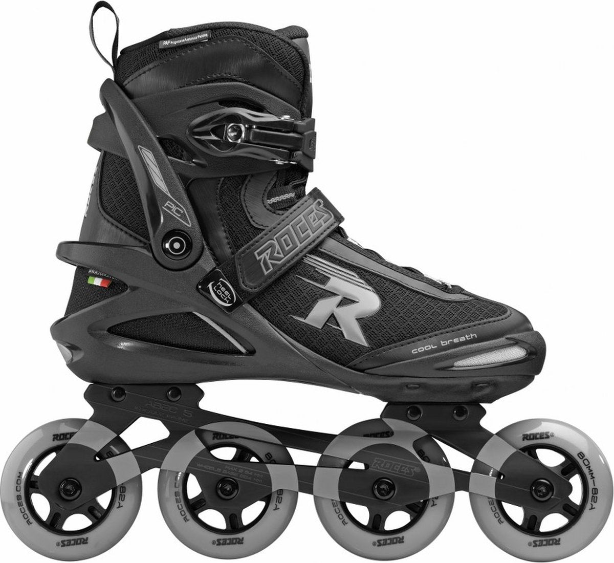 inline skates Pic blød støvle 82A sort grå str. 44