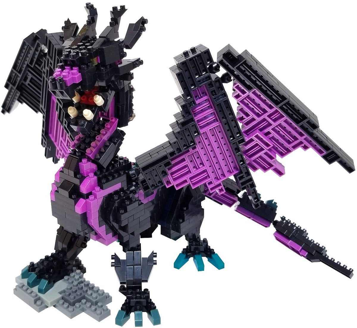 Bandai - nanoblok - deluxe dragefigur - murstensfigur 960 styk - byggesæt samlemodel - dragebyggesæt - byggesæt legetøj børn 12+ teenager voksne - nbc032