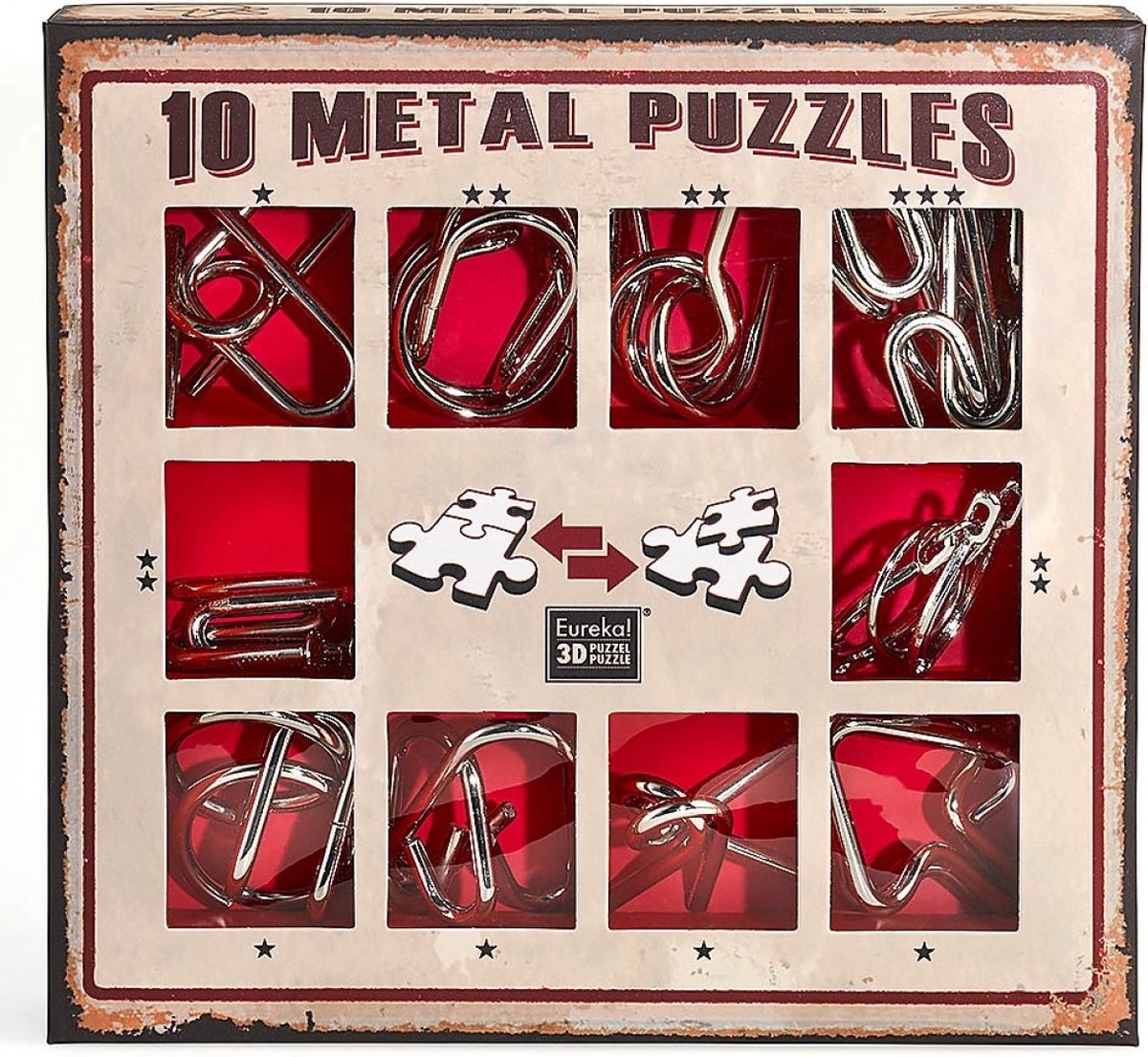Eureka-! 10 metal puslespil rød udgave