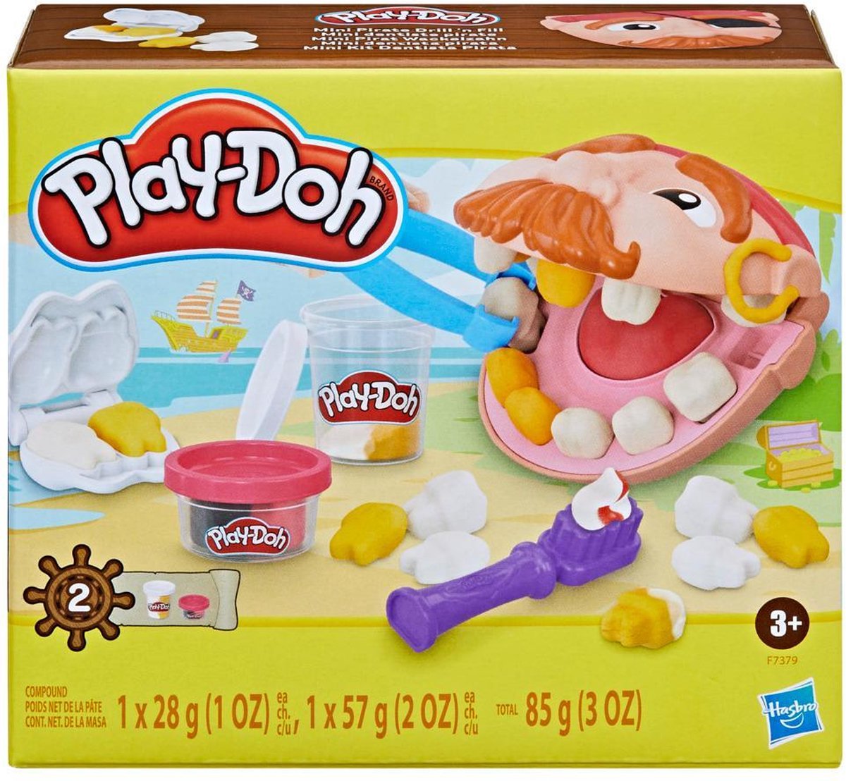 Play-doh mini pirat drill 'n fill tandlægelegetøj, legetøj til småbørn fra 3 år