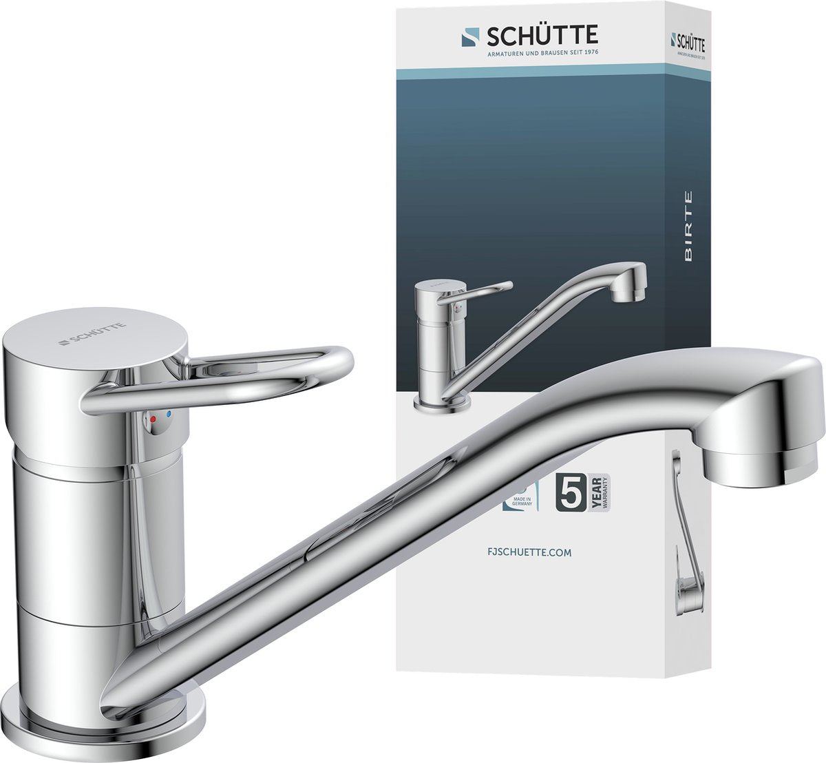 Schütte birte køkkenarmaturbatteri - krom