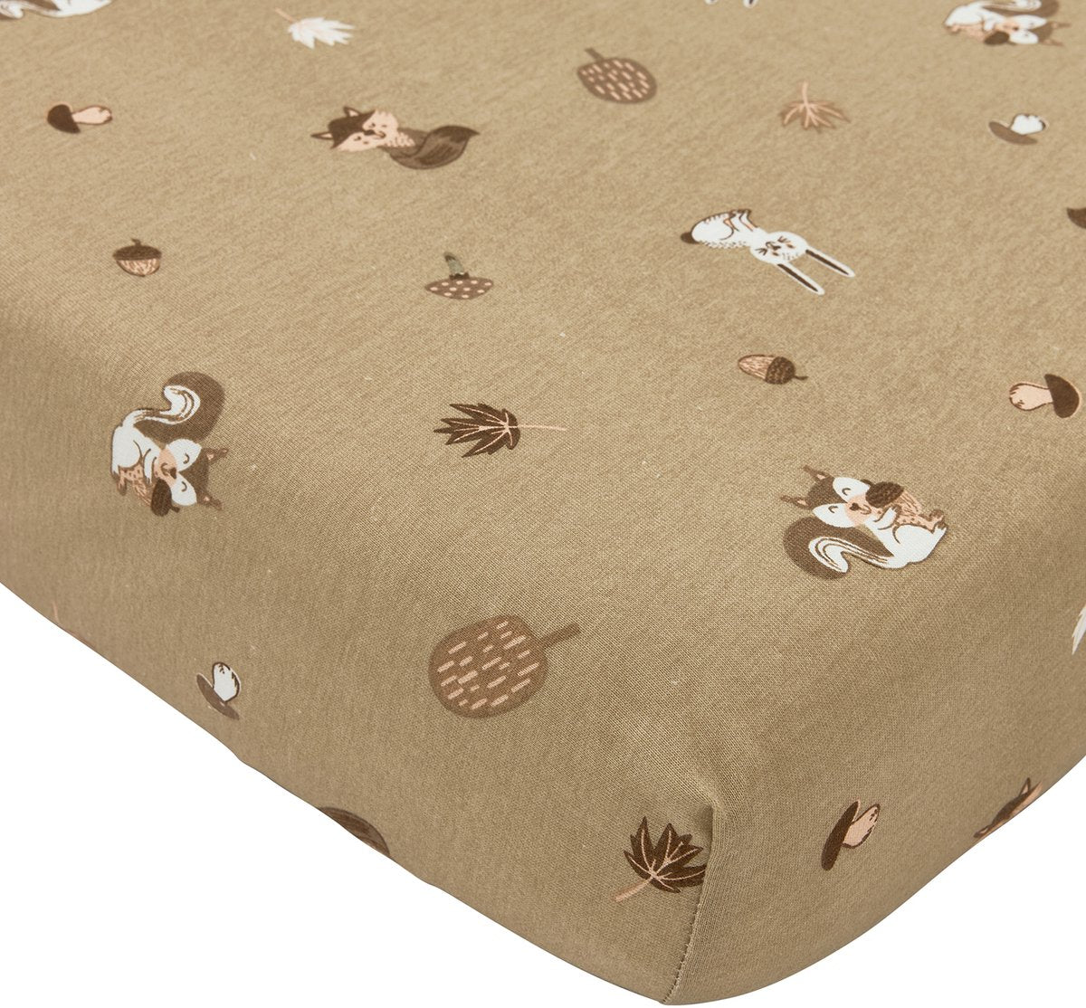 Meyco baby skovdyr monteret sengetøj - sand - 60x120cm