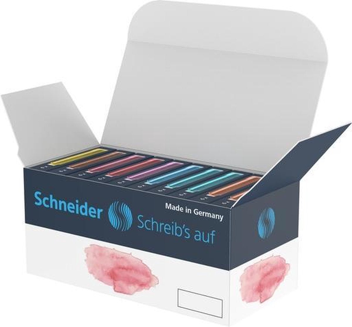 Schneider skriveredskaber schneider blækpatroner - pastel - æske 10 sæt x 6 stk - s-166100