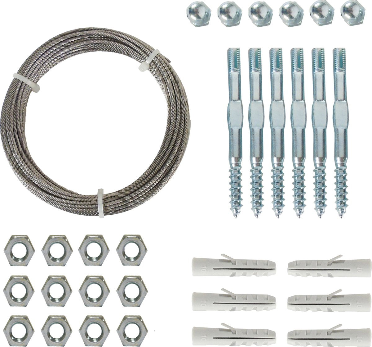 Nature - spændetrådssystem til klatreplanter - 10m - galvaniseret kabel - spændetråd