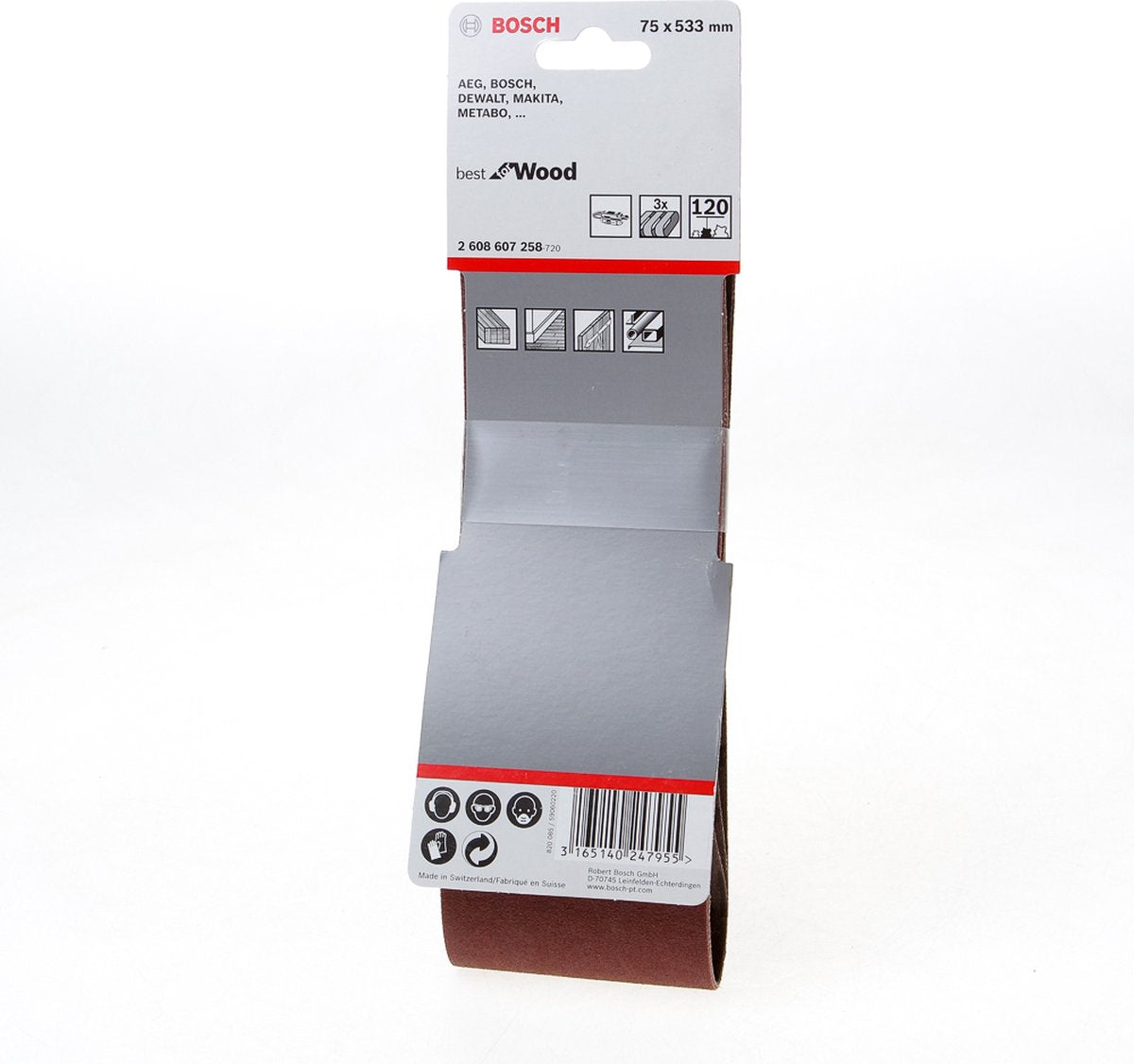 Bosch 3 dæk 75x533 bedste træ+lak, 120