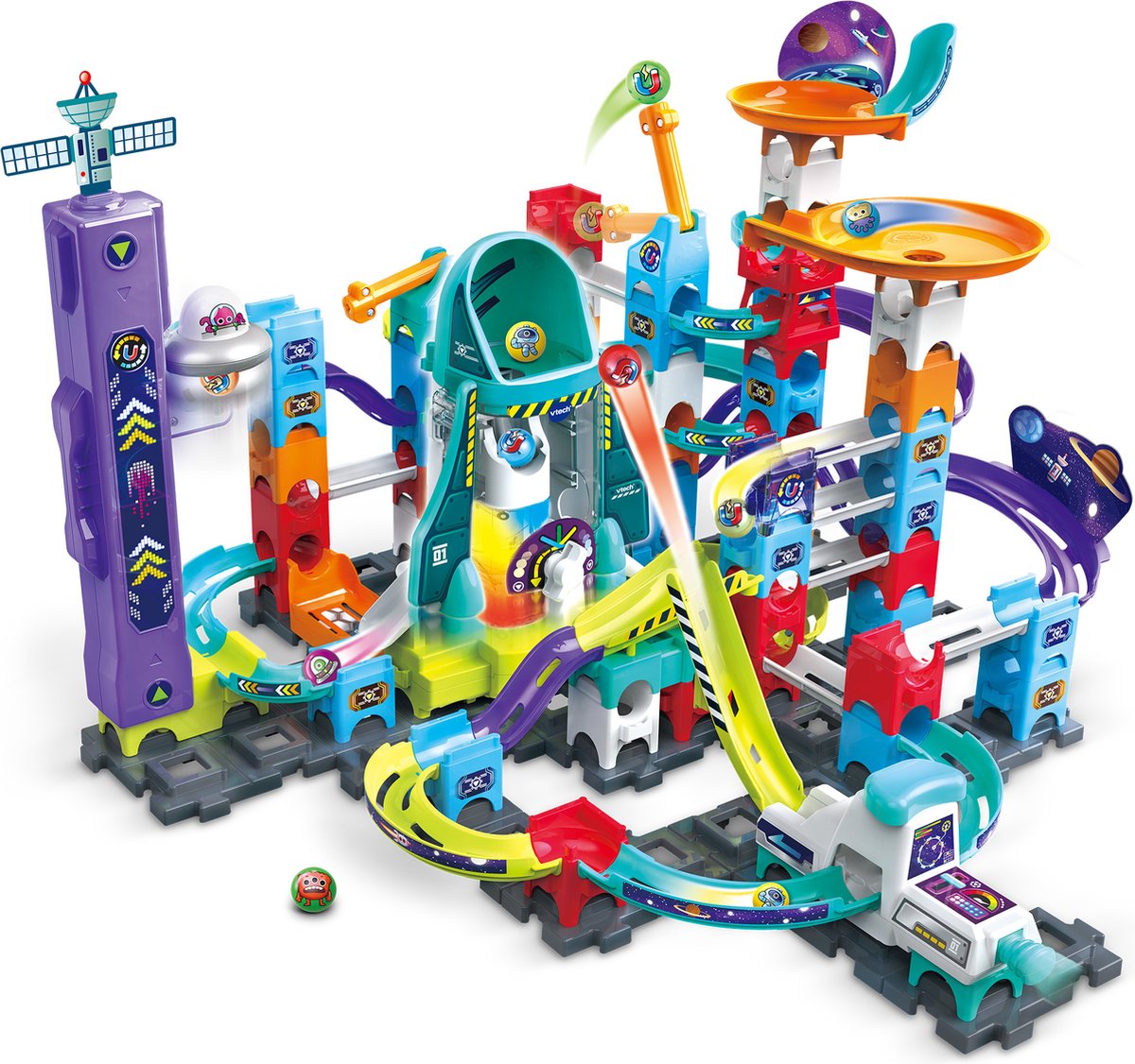 Vtech marble rush space magnetisk mission sæt xl300e marmorbane - 120 dele