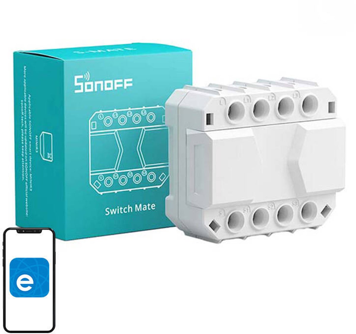 Sonoff s-mate - 3-kanals sender - kompatibel med mini r3 - batteridrevet - 50m rækkevidde