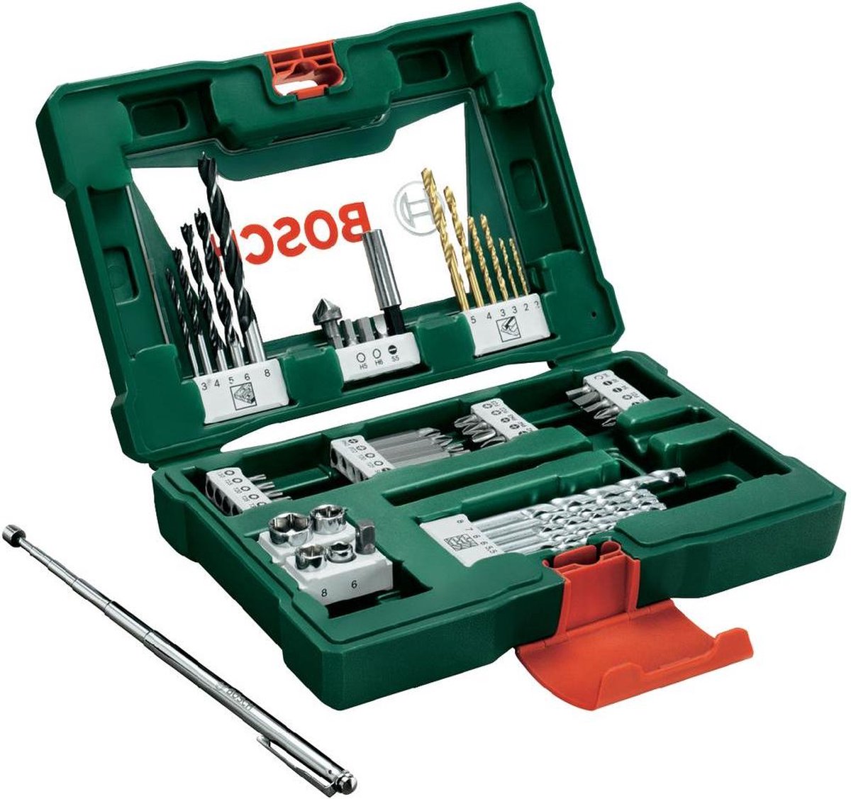 Bosch v-line boresæt - 48 dele - titanium plus serie - til træ, metal og sten