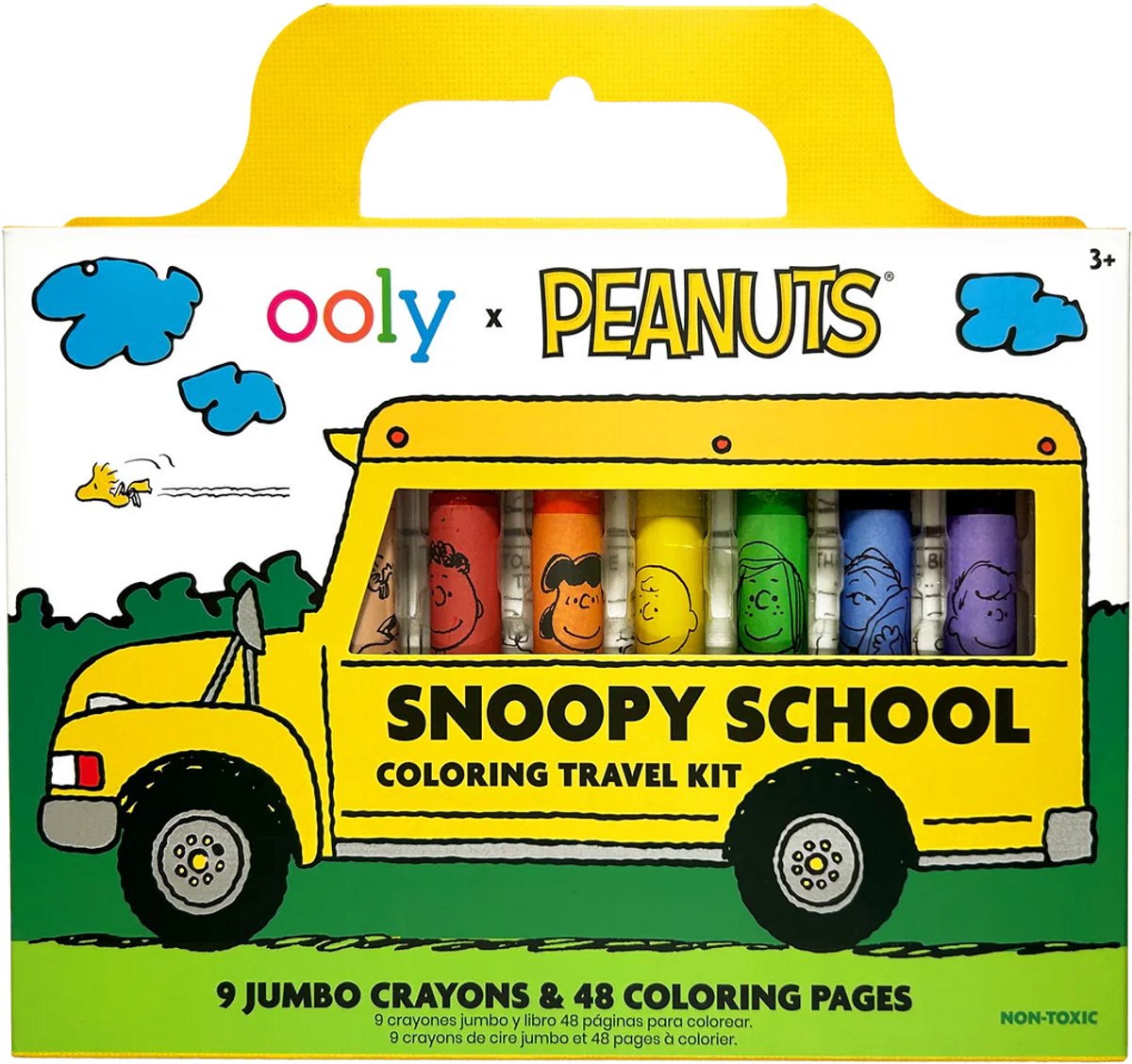 Ooly - x peanuts - snoopy rejsepakke - 9 farveblyanter med 48 sider