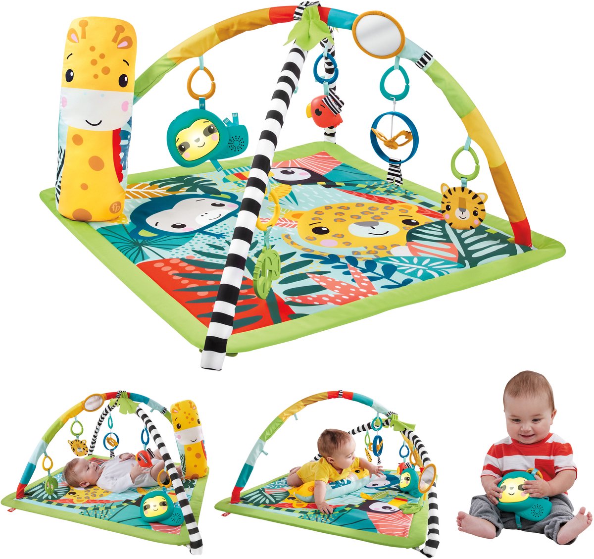 Fisher-pris babygym 3 i 1 jungle - babylegetøj - 0 til 6 måneder