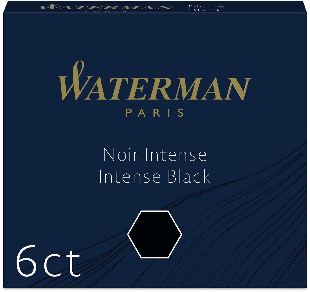 Waterman -fyldepen blækpatroner | kort 'international' | intens sort | 6 stk