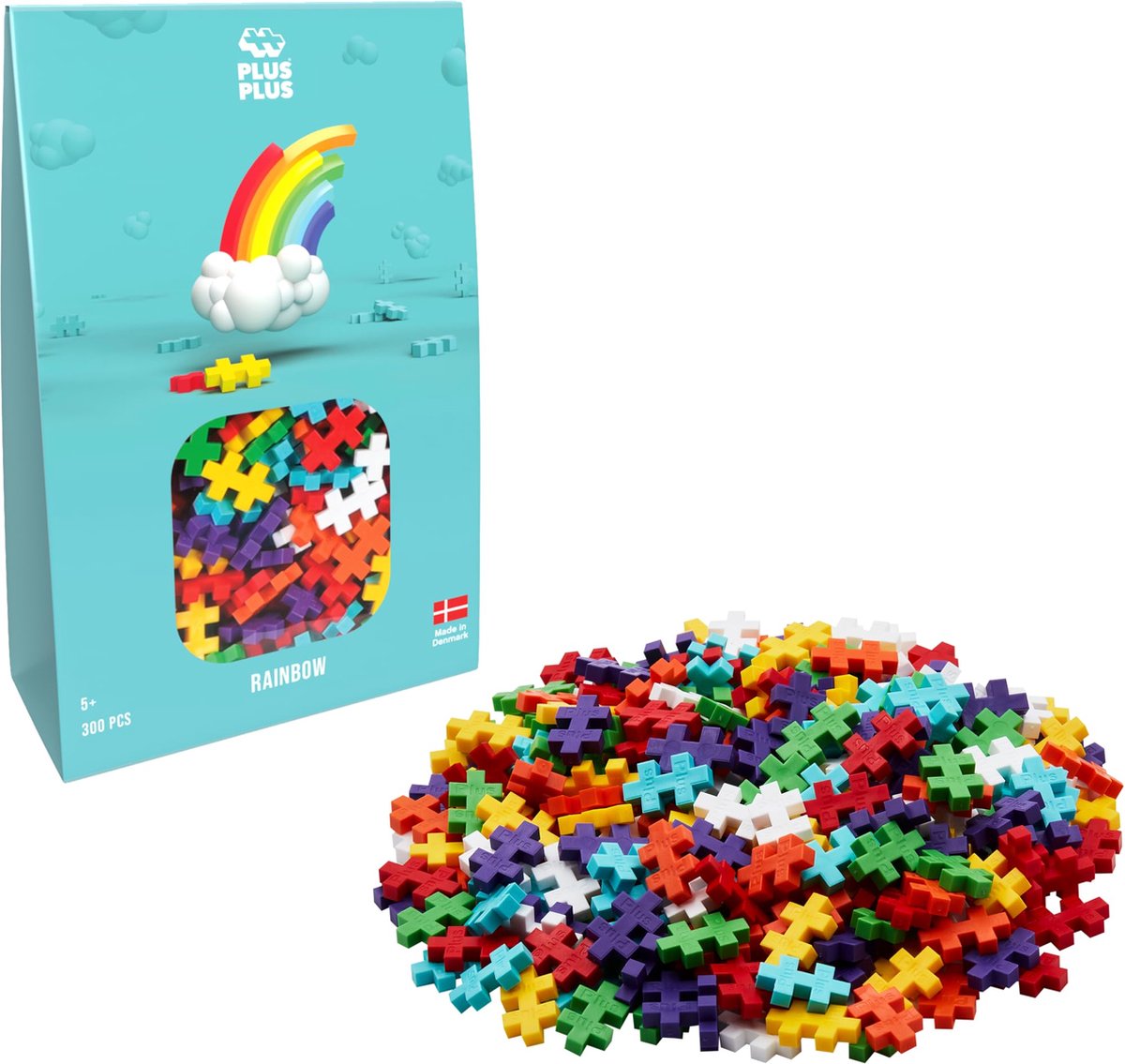 Plus-plus basic rainbow byggesæt i 300 dele - 3977 - byggelegetøj - byggelegetøj - sæt med byggeklodser - fra 5 år
