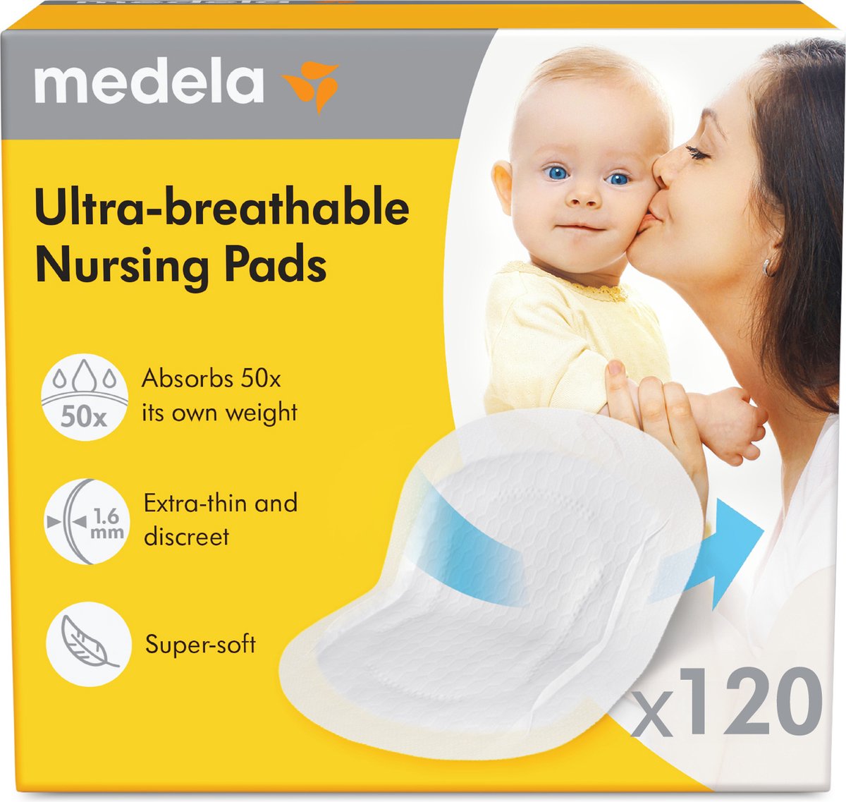 Medela – ultra-åndbare ammeindlæg – engangs – til amning – hudvenlig og behagelig – 120 stk.