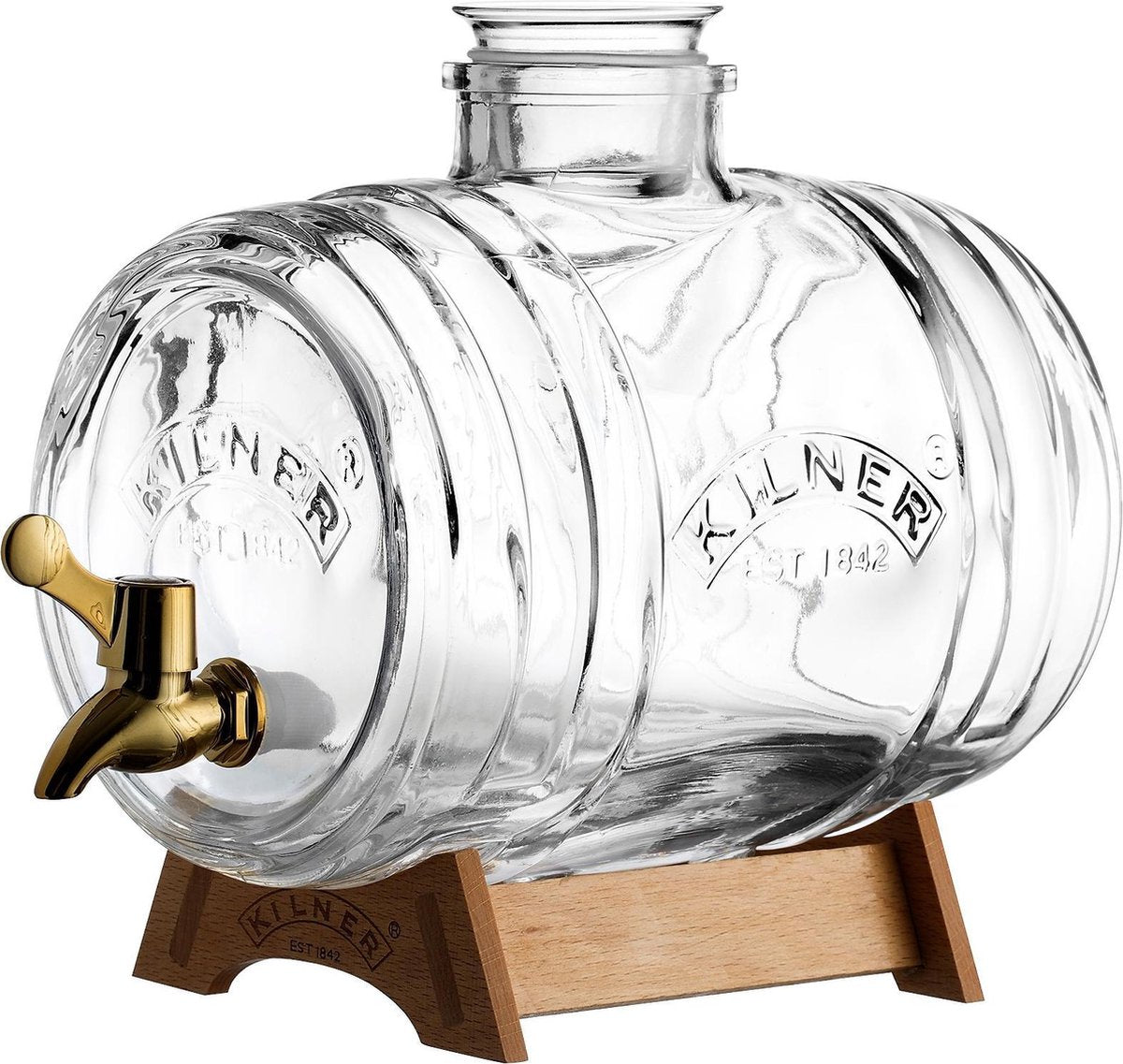Kilner drikkedispensertønde - med kobberfarvet hane og stativ -3,5l