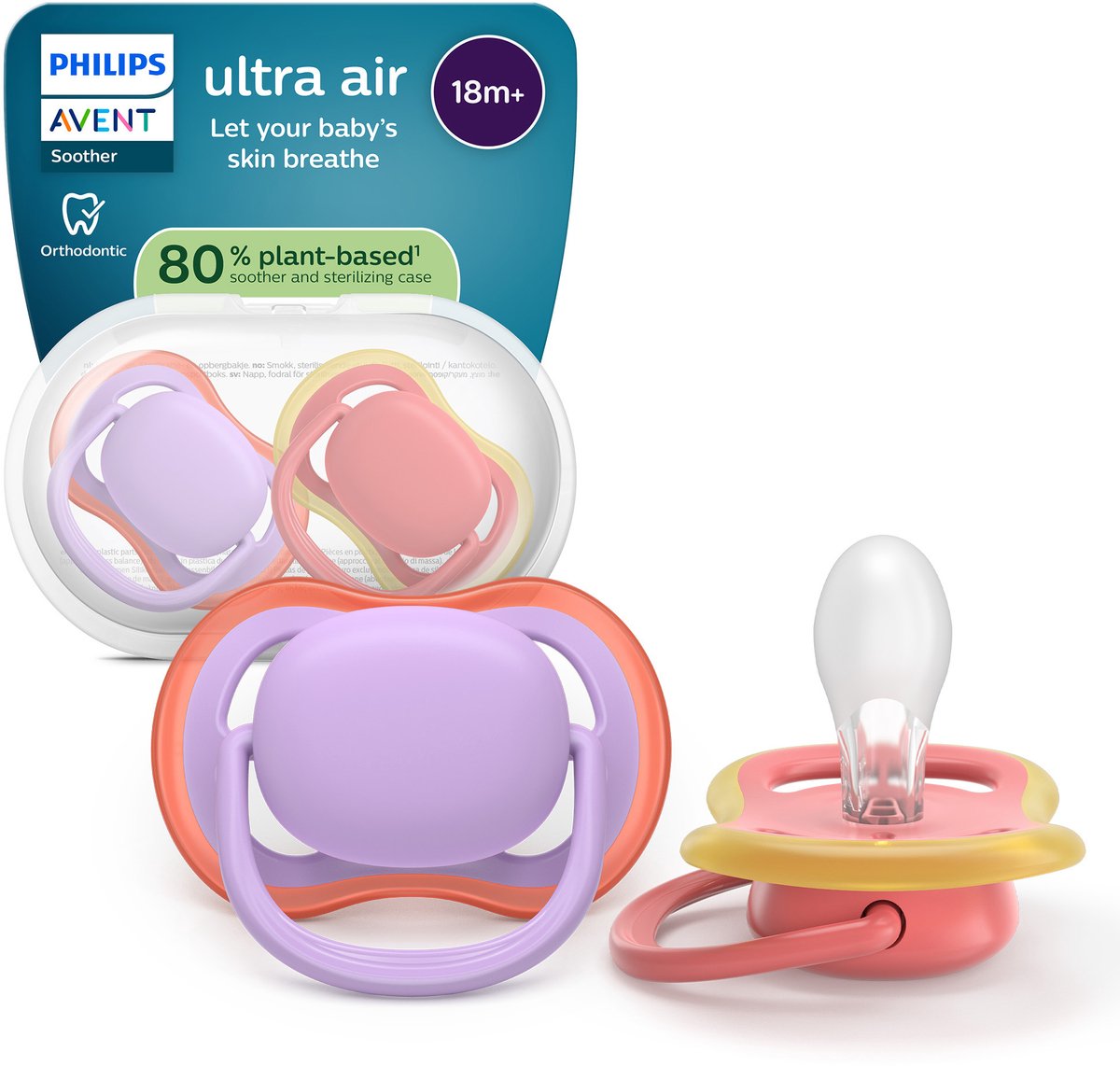 Philips avent ultra air – ademend en lichtgewicht fopspeen (18mnd+) – 2 stuks - scf349 46