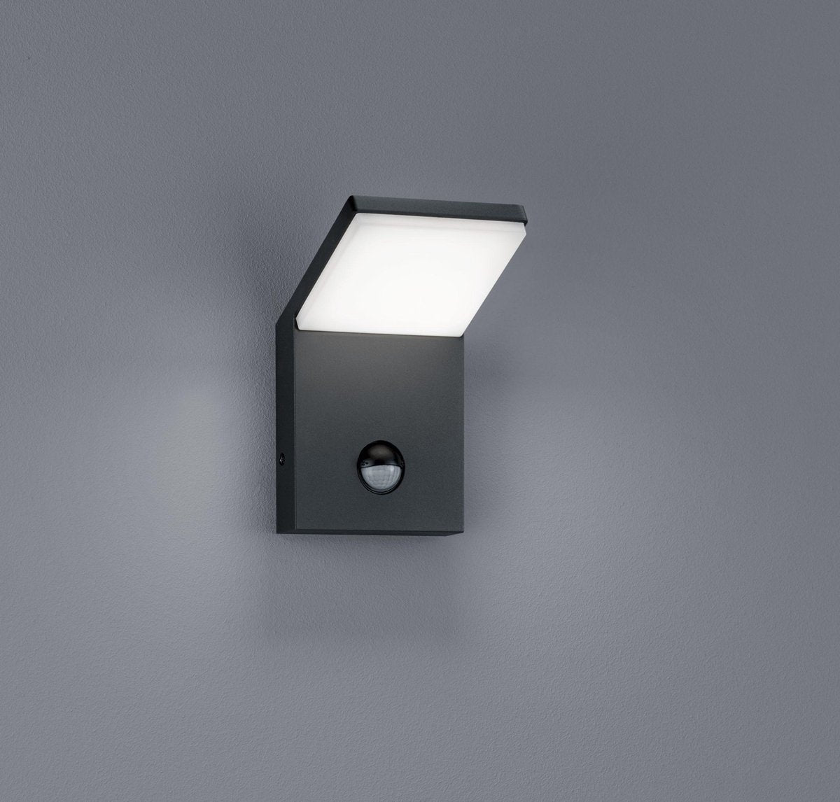 Trio pearl - væglampe - antracit - inkl. 1x smd 8w - bevægelsessensor - udendørs belysning - ip54