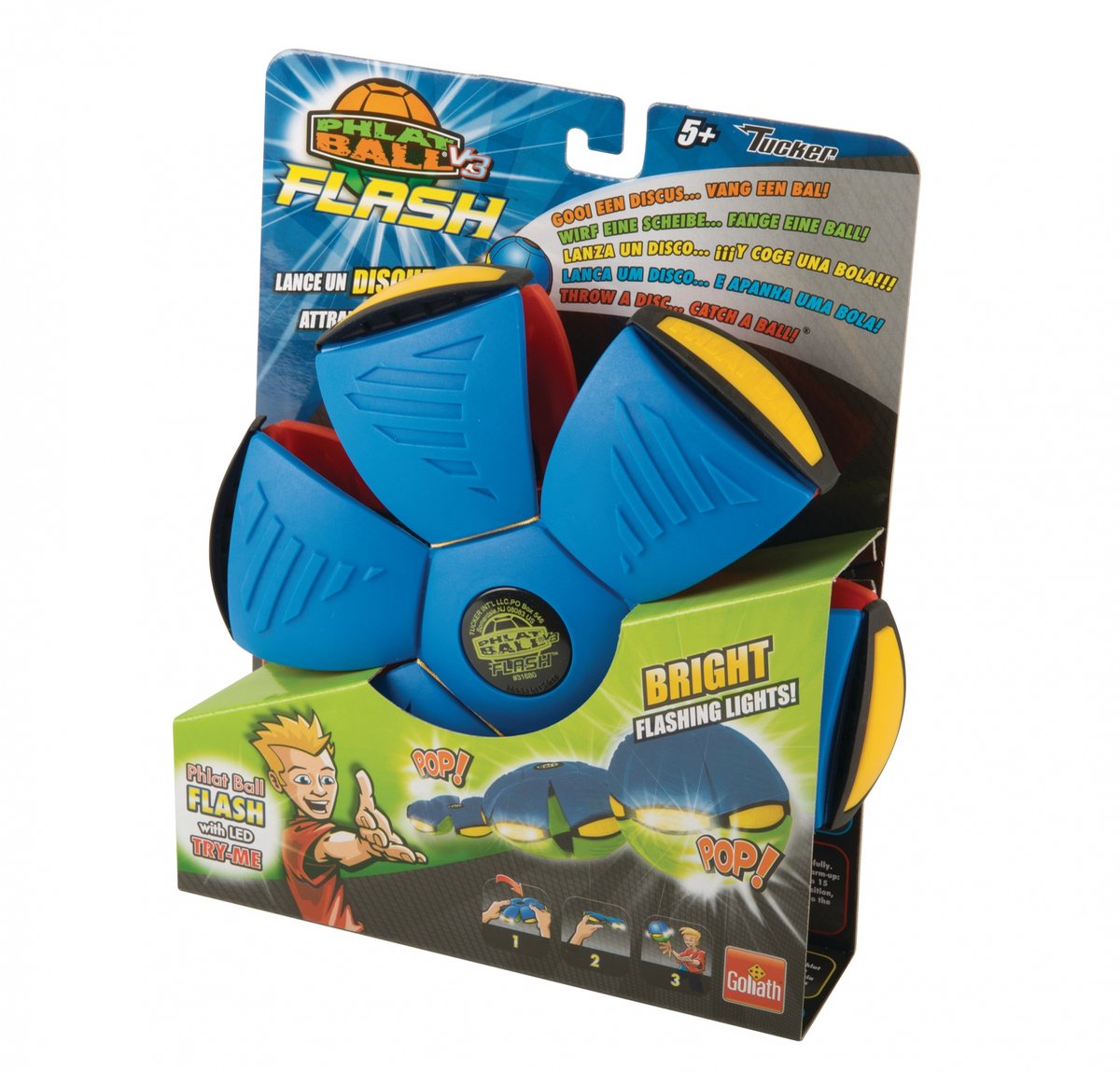 Goliath phlat ball flash led - grøn - kugle -