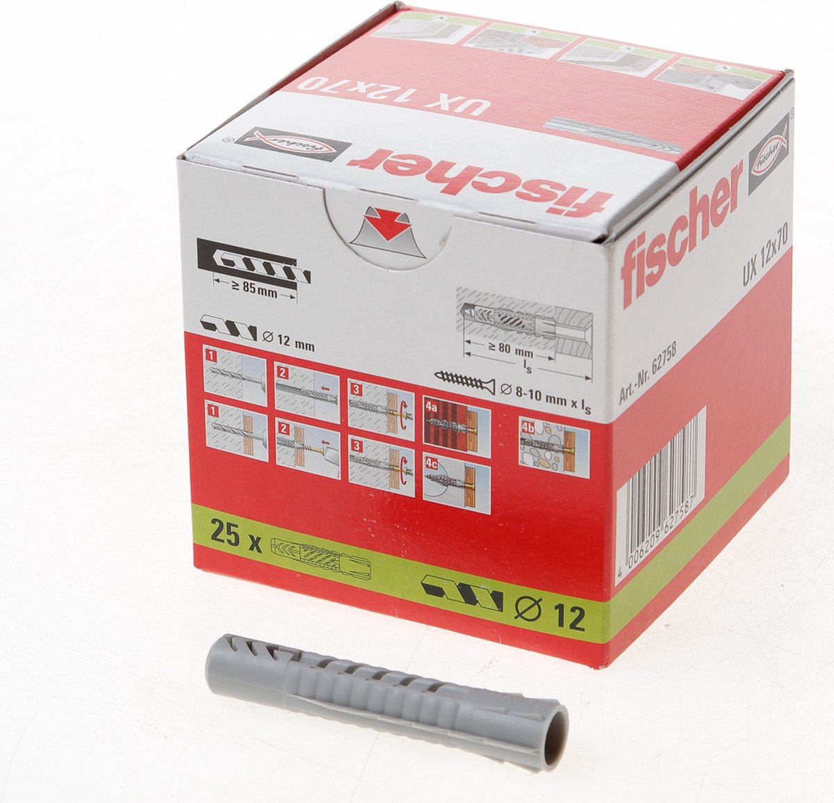 Fischer universalstik ux 12 x 70mm (pris pr. 25 stk.)