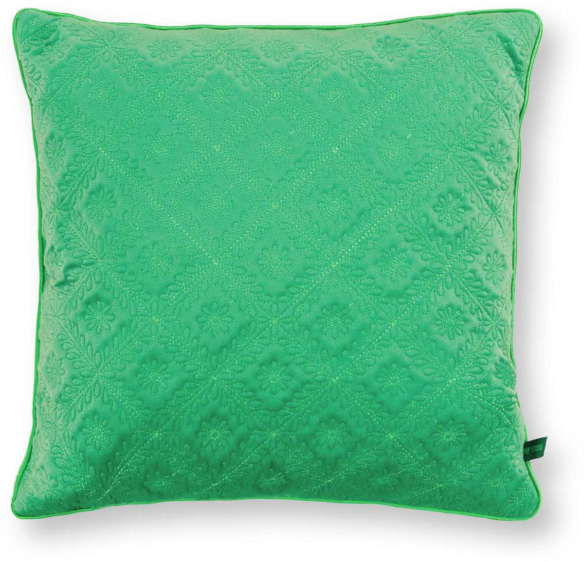 Pip studio sierkussen quilted daisy - kussen voor de woonkamer - groen - 50x50cm
