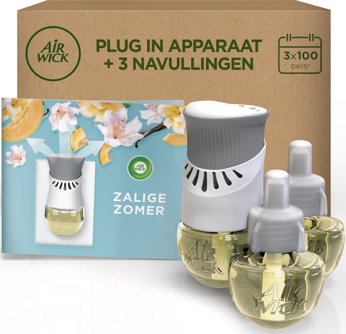 Air wick elektrisk luftfrisker - vidunderlig sommer - 1 enhed + 3 refills